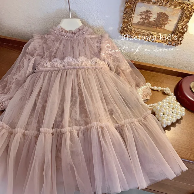 Girls' Dress Autumn and Winter 2026 New Style Kidsren's Velvet Birthday
