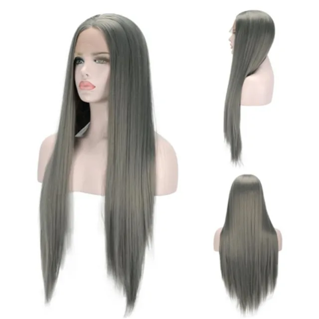 silkstraight dark gray high temperature silk wig chemical