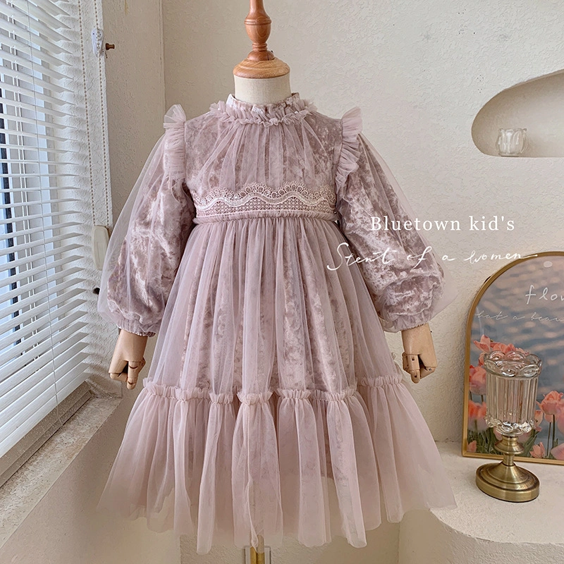 Girls' Dress Autumn and Winter 2026 New Style Kidsren's Velvet Birthday — product photo 4 — shop Bangladesh | RADANAN