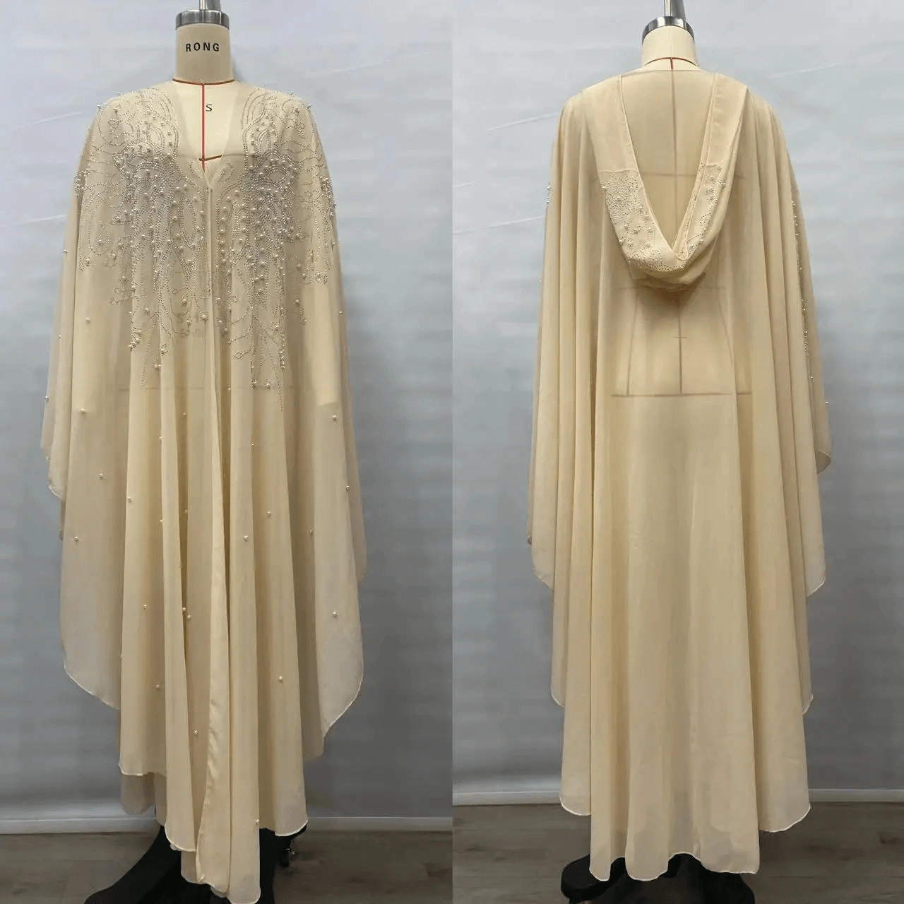 Elegant Rhinestone Bat Sleeve Muslim Abaya Dress – Anti Static Polyester Maxi Dress for Women — product photo 5 — shop Bangladesh | RADANAN