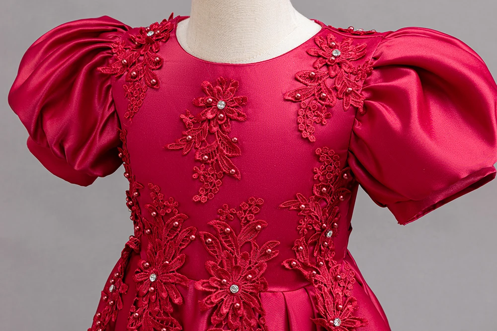 Girls Lace Flower Girl Dress Birthday Party Wedding Princess Gown for Kids in Bangladesh — product photo 7 — shop Bangladesh | RADANAN