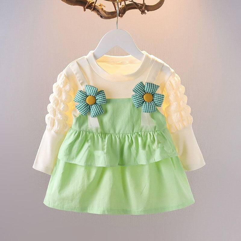 new girl baby round neck dress children flowers cotton skirt 0-5 Years — product photo 2 — shop Bangladesh | RADANAN