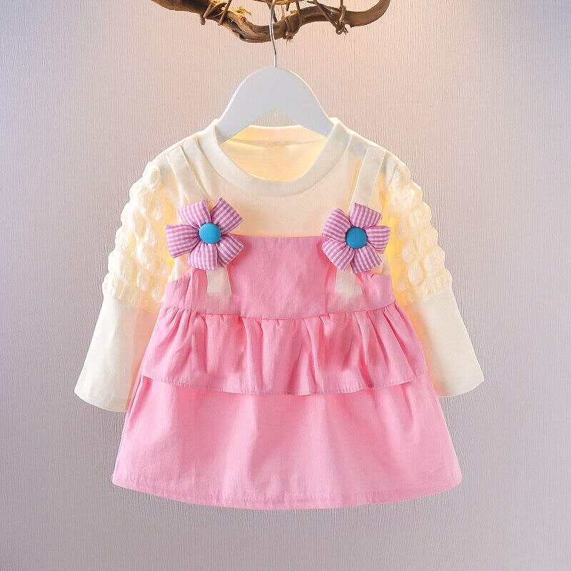 new girl baby round neck dress children flowers cotton skirt 0-5 Years — product photo 4 — shop Bangladesh | RADANAN