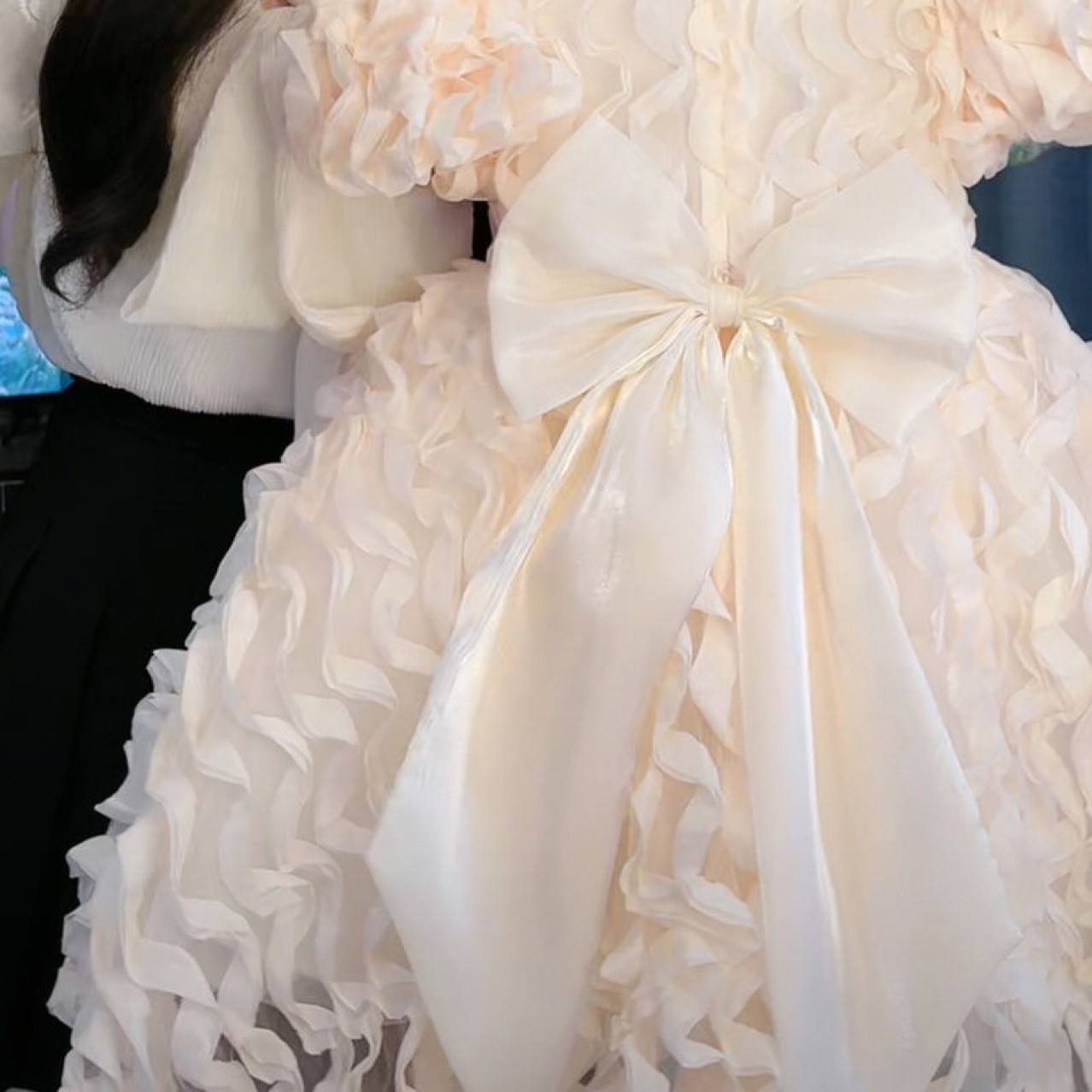 Newborn Baby Mesh Puff Sleeve Summer Princess Soft Cotton Christening Dresses — product photo 4 — shop Bangladesh | RADANAN