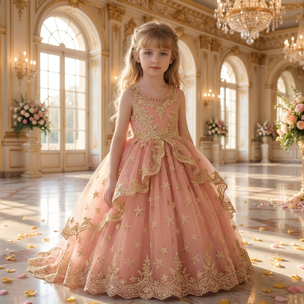 Luxury Embroidery Princess Kids Party Frock — product photo 7 — shop Bangladesh | RADANAN