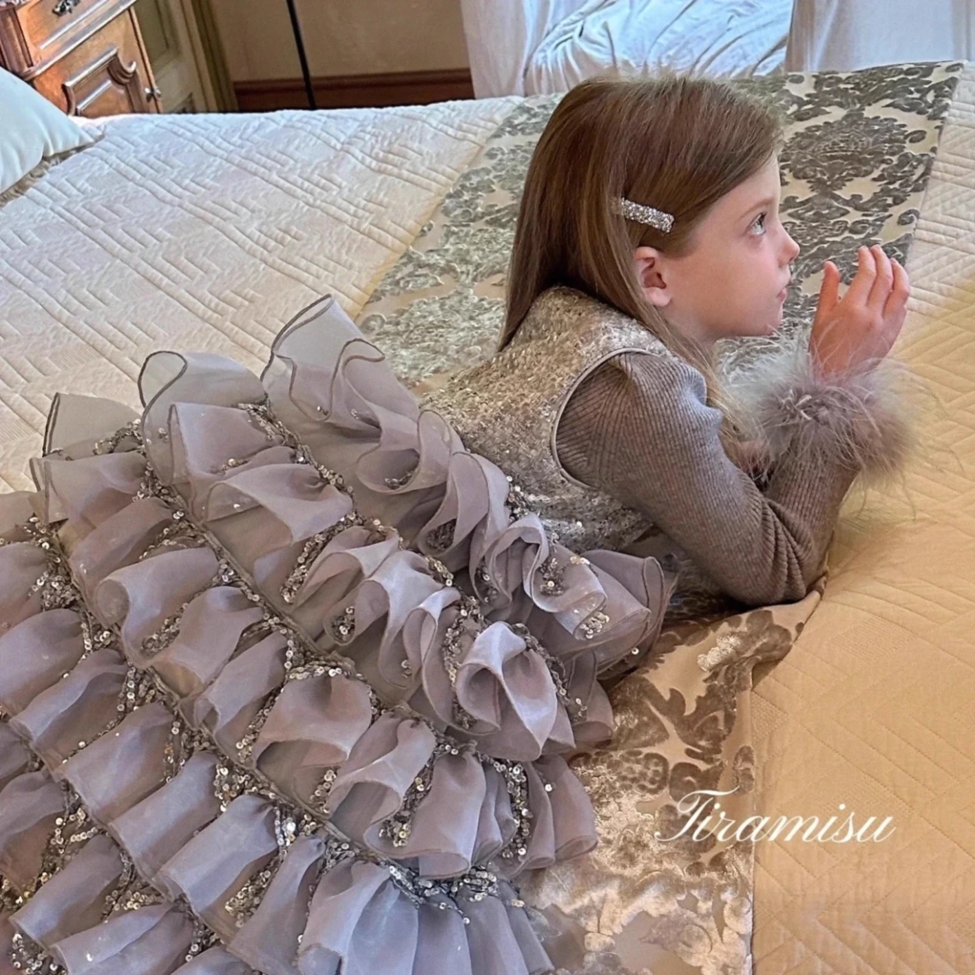 Girls Princess Party Dress – Little Chanel Style Kids Birthday Dress (Premium Quality) — product photo 2 — shop Bangladesh | RADANAN