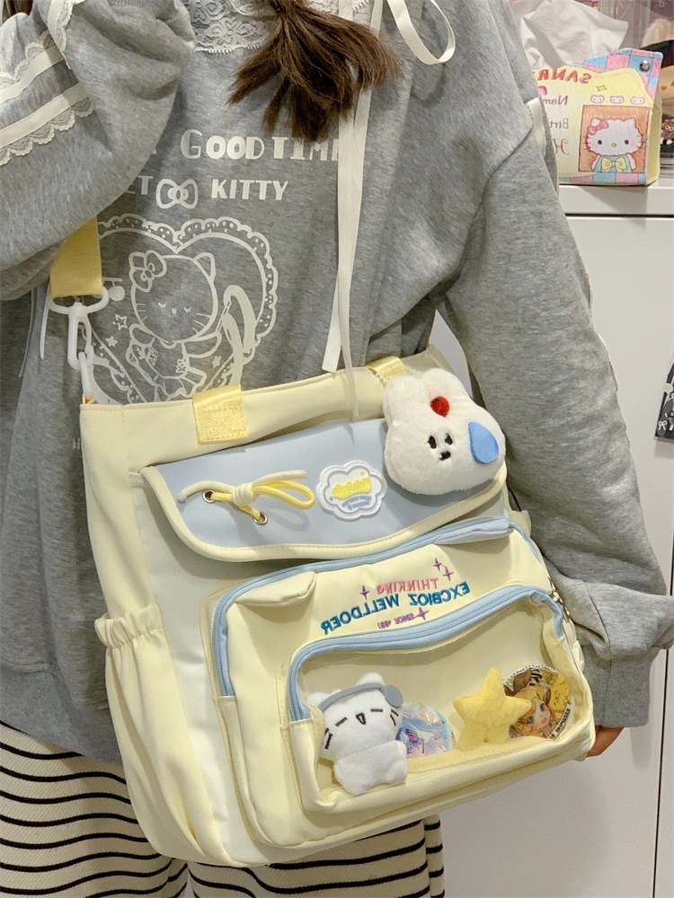 New Contrasting Color Schoolbags for Girls with Good Looks, College Style, Sweet Girls' Pain Bags, Two-Piece Backpacks for Primary and Secondary School Students — product photo 19 — shop Bangladesh | RADANAN