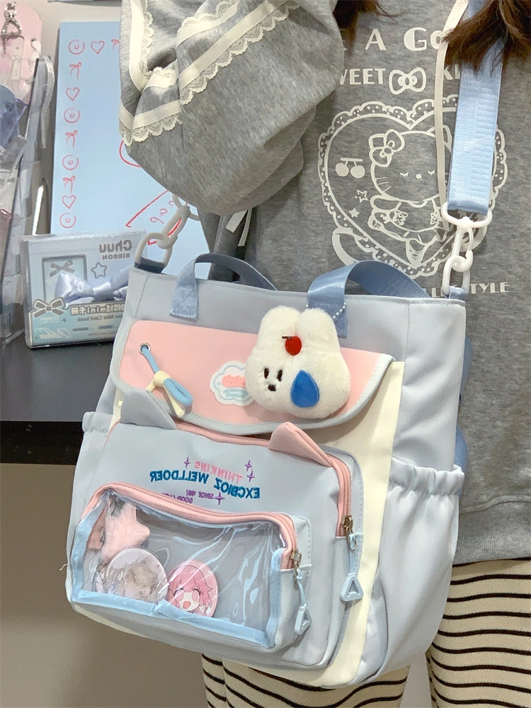 New Contrasting Color Schoolbags for Girls with Good Looks, College Style, Sweet Girls' Pain Bags, Two-Piece Backpacks for Primary and Secondary School Students — product photo 21 — shop Bangladesh | RADANAN