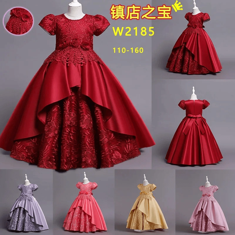 Super popular short sleeved girls' dress, children's lace embroidered dress, girls' party princess dress — product photo 4 — shop Bangladesh | RADANAN