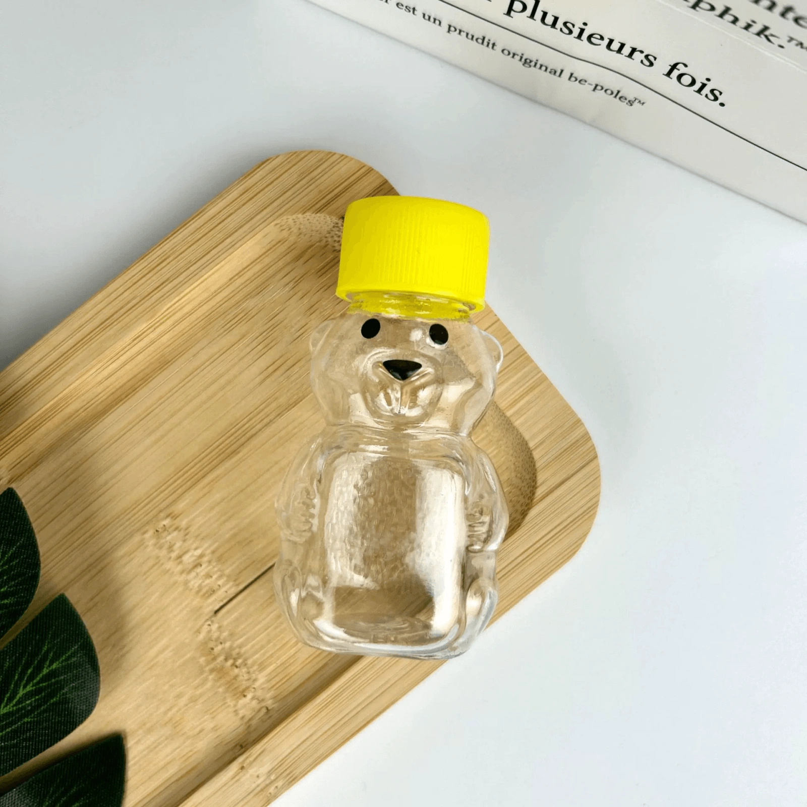 60ml Clear Plastic Bear-Shaped Juice Bottle with Color Cap